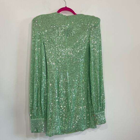 Mac Duggal 26865 Sequined Structured Bishop Sleeve Mini Dress - Picture 7 of 10